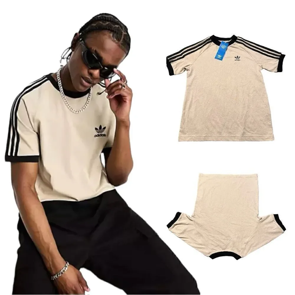 adidas Originals Adicolor 3-Stripes T-Shirt wonder beige size Xs